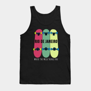 Rio de Janeiro Where the Wild Things Are Skateboarding Skate Tank Top